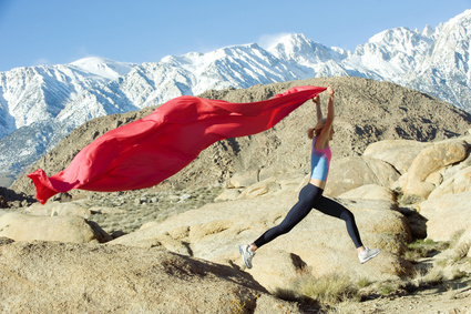 Mountain Runner With Flag